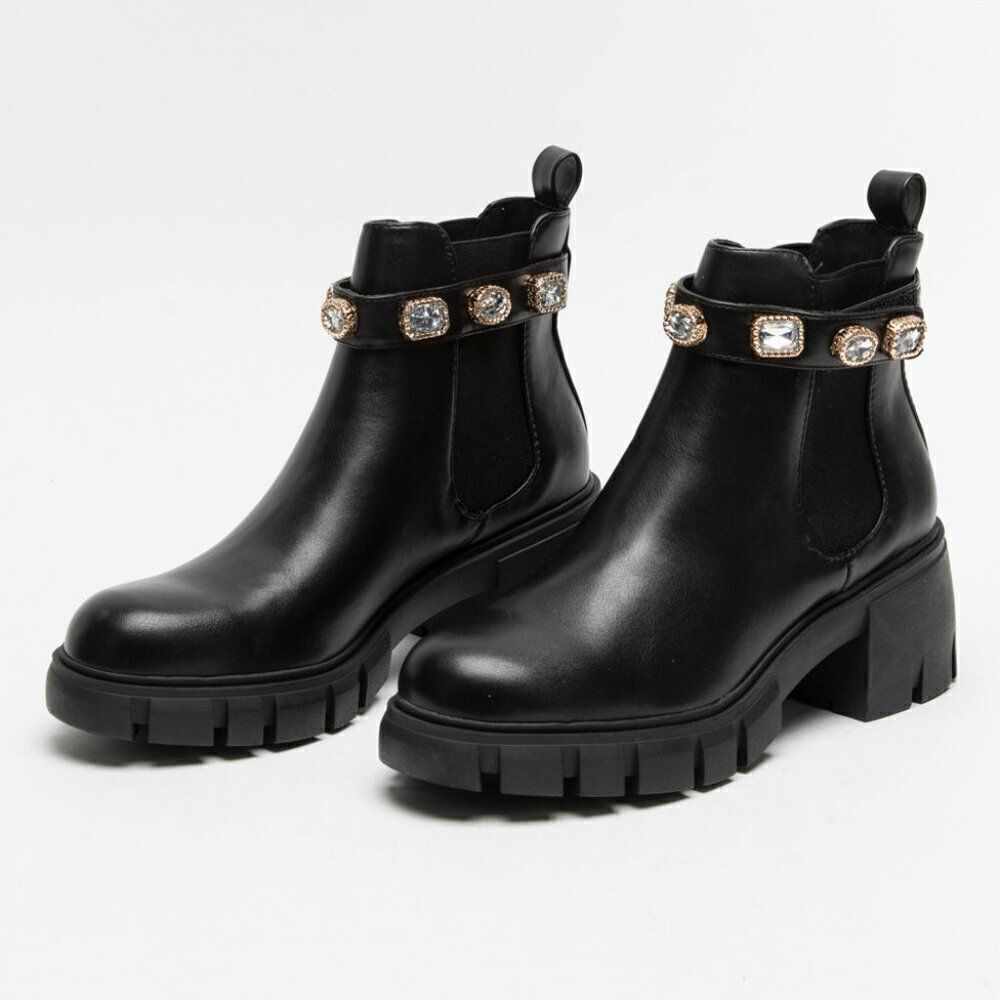 Madden Girl Honeyy Jewel Embellished Boots Sz 8.5